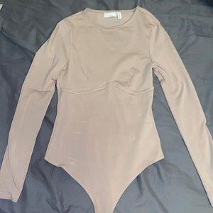 Beige Long Sleeve Bodysuit US 4